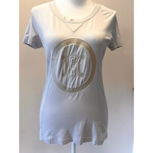 Celine‎ Triomphe T Shirt Gray Grey V Neck Short Sleeve Women's Size Small S